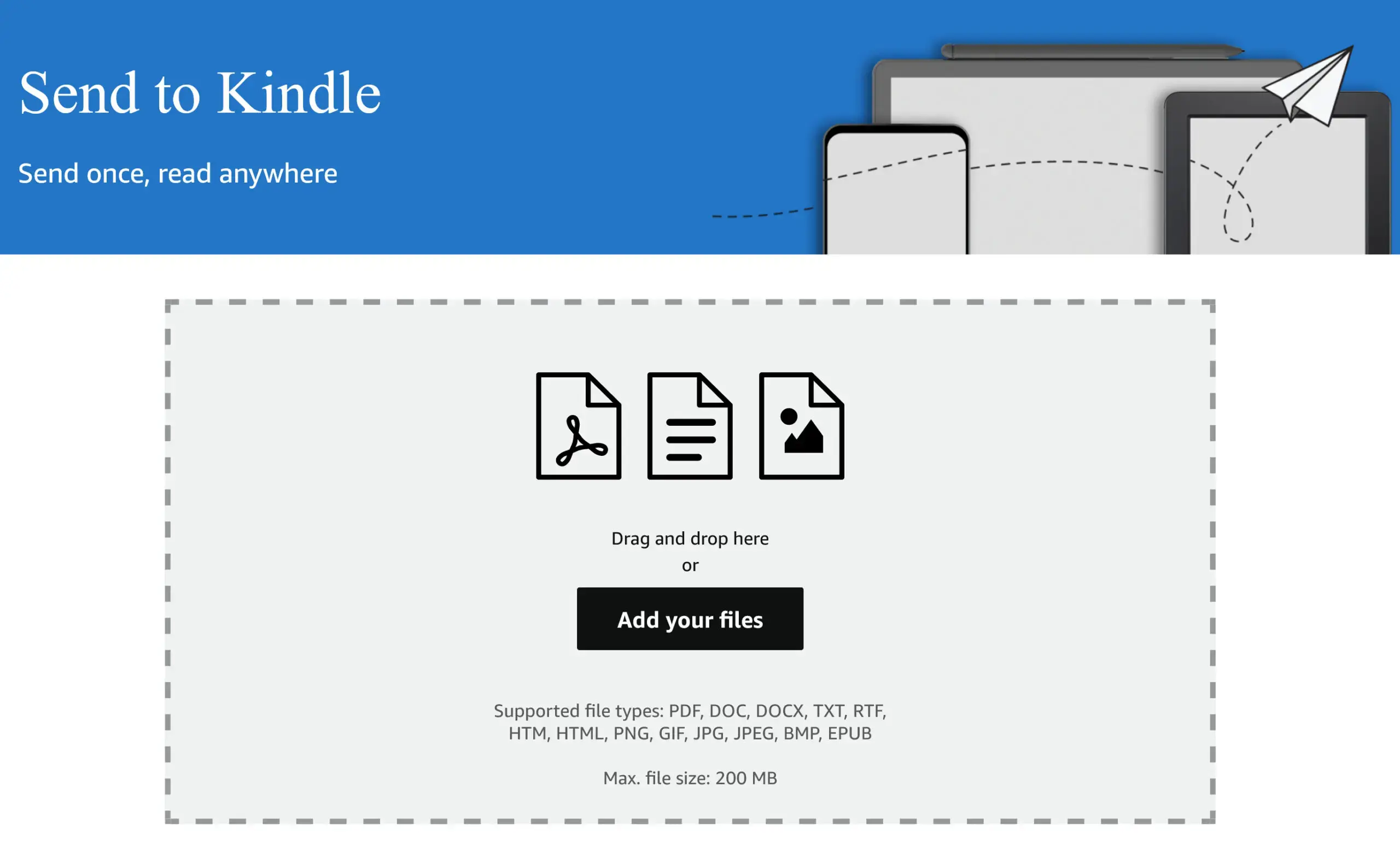 Send to Kindle phiên bản web là gì?