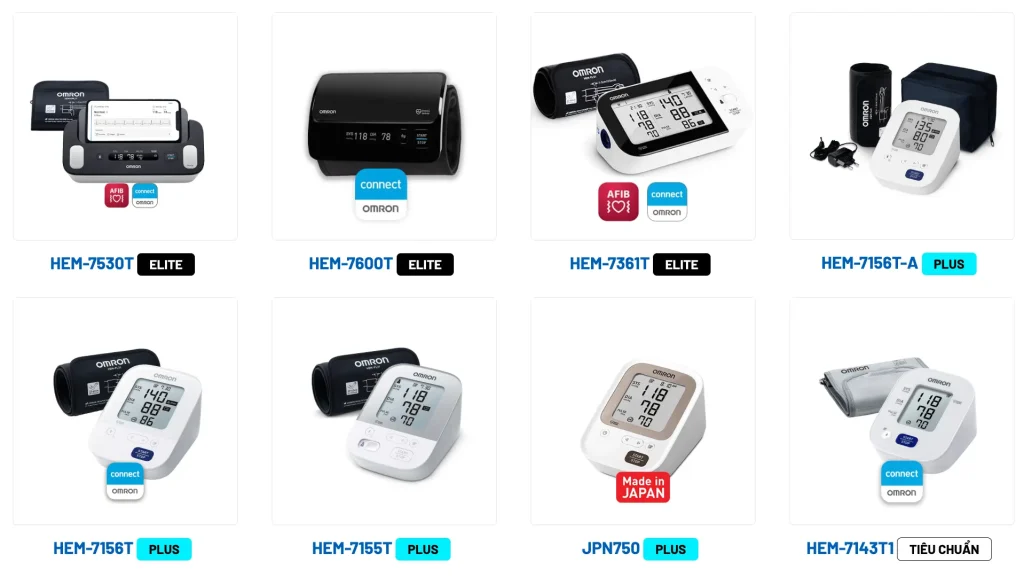 So sánh các loại máy đo huyết áp Omron