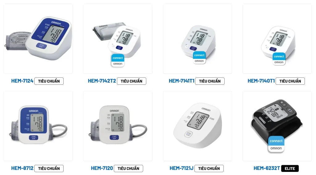 So sánh các loại máy đo huyết áp Omron